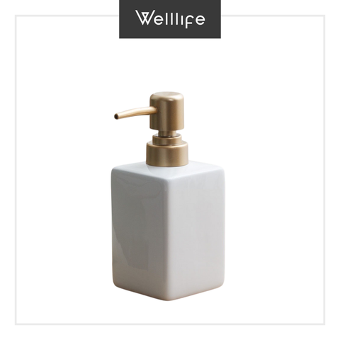  Bình đựng xà phòng vuông bằng gốm men bóng 