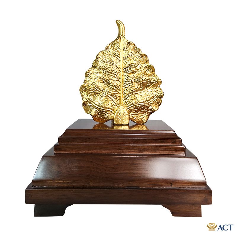 Tượng lá bồ đề dát vàng 24k ACT GOLD ISO 9001:2015 (Mẫu 2)