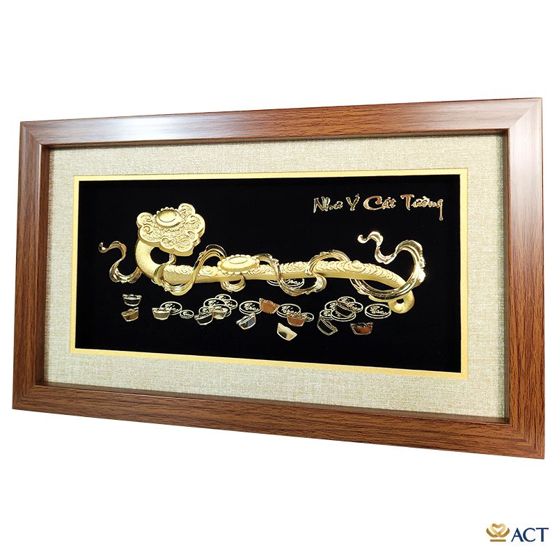 Tranh Gậy Như Ý dát vàng 24k