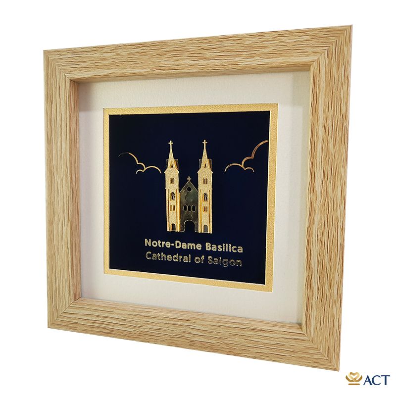 Tranh Nhà Thờ Đức Bà dát vàng 24k