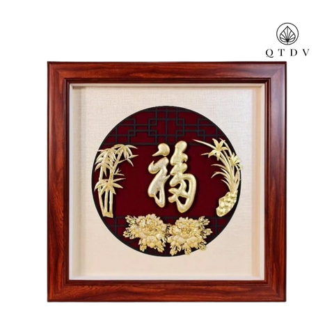 Tranh Chữ Phúc dát vàng 24k