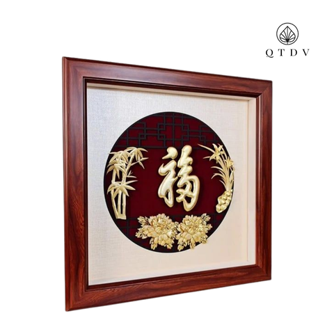 Tranh Chữ Phúc dát vàng 24k