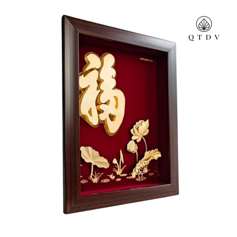 Tranh Chữ Phúc dát vàng 24k