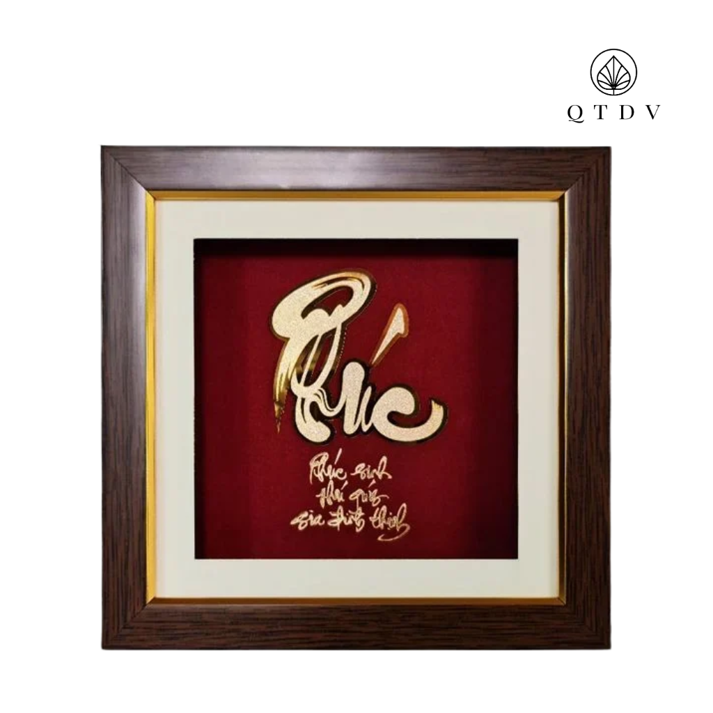 Tranh Chữ Phúc dát vàng 24k– Quà tặng dát vàng