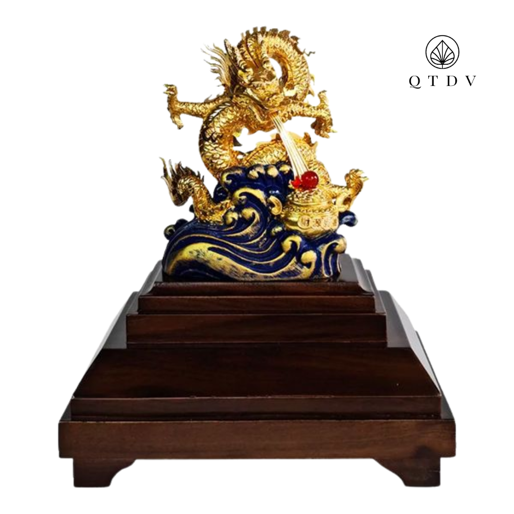Rồng nhả ngọc dát vàng 24k