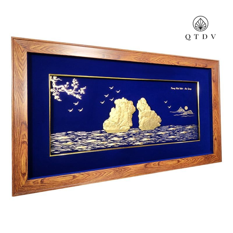 tranh vịnh hạ long dát vàng