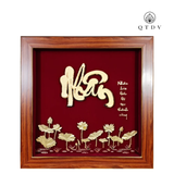 chữ nhân thư pháp dát vàng