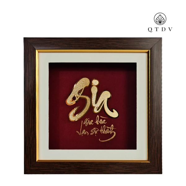 Tranh Chữ Gia dát vàng 24k