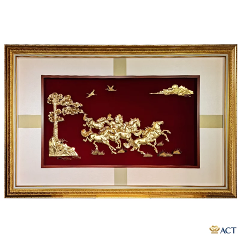 Tranh Bát Mã dát vàng 24k (Mẫu 6)