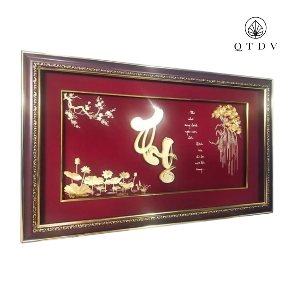 tranh chữ thọ dát vàng