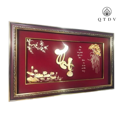 tranh chữ thọ dát vàng