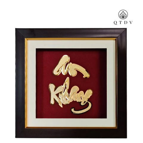 Tranh Chữ An Khang dát vàng 24k