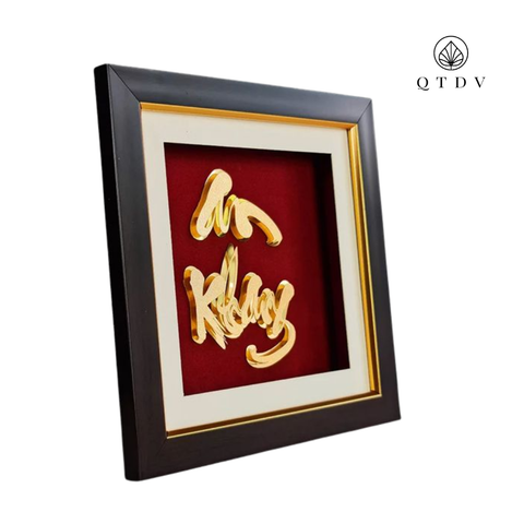 tranh chữ An khang dát vàng