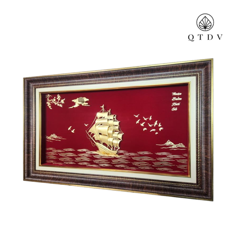 tranh thuyền dát vàng