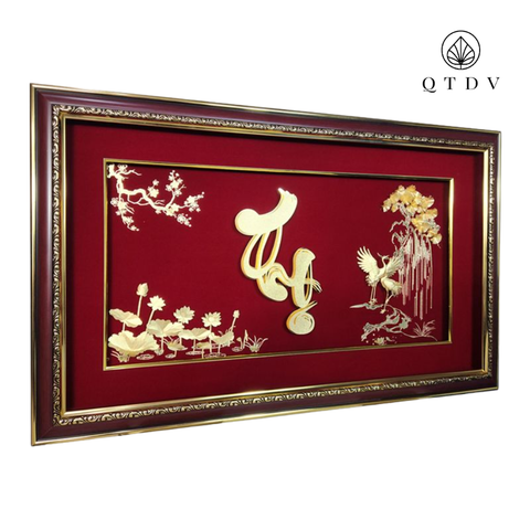 tranh chữ thọ dát vàng