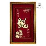 tranh chữ Đức hoa sen dát vàng