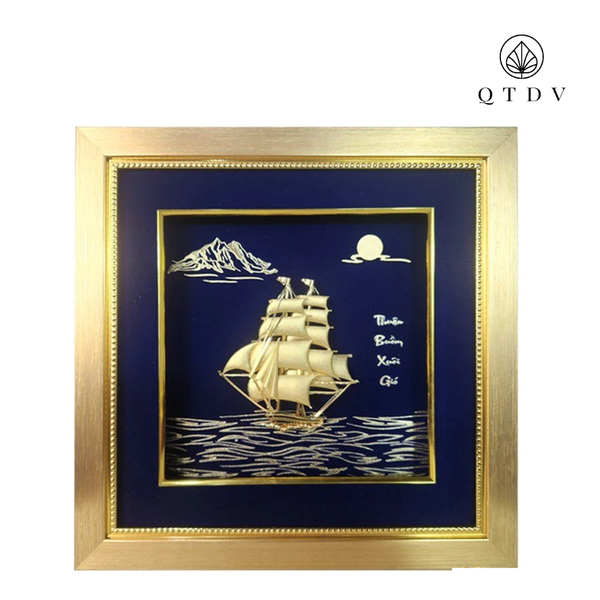 Tranh thuyền dát vàng 24k