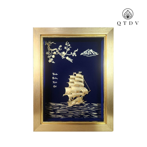 Tranh thuyền dát vàng 24k