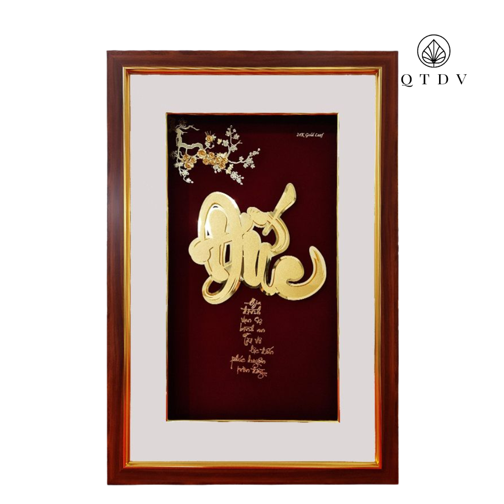 tranh chữ Đức dát vàng