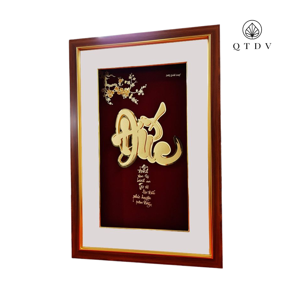 tranh chữ Đức dát vàng