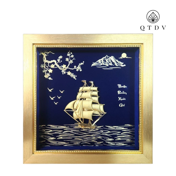 Tranh thuyền dát vàng 24k