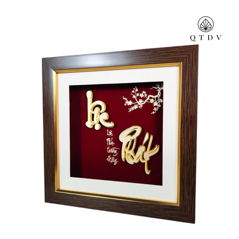 tranh chữ lộc phát dát vàng