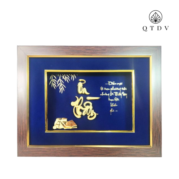 Tranh chữ Ơn thầy dát vàng 24k