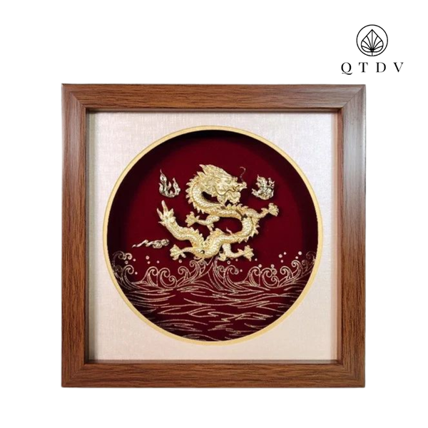 Tranh rồng dát vàng 24k
