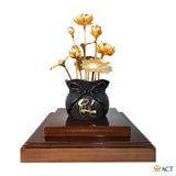 Chậu Sen 9 Cành dát vàng 24k
