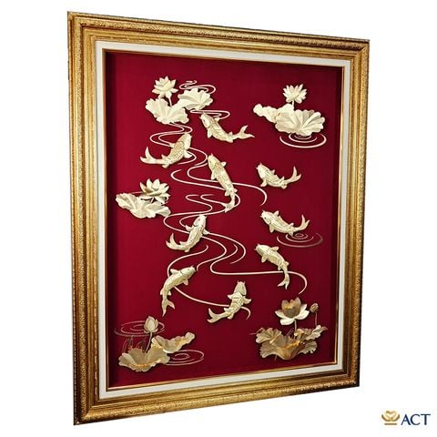Tranh Cửu Ngư dát vàng 24k