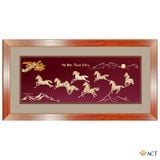 Quà tặng Tranh Bát Mã dát vàng 24k (Mẫu 8)