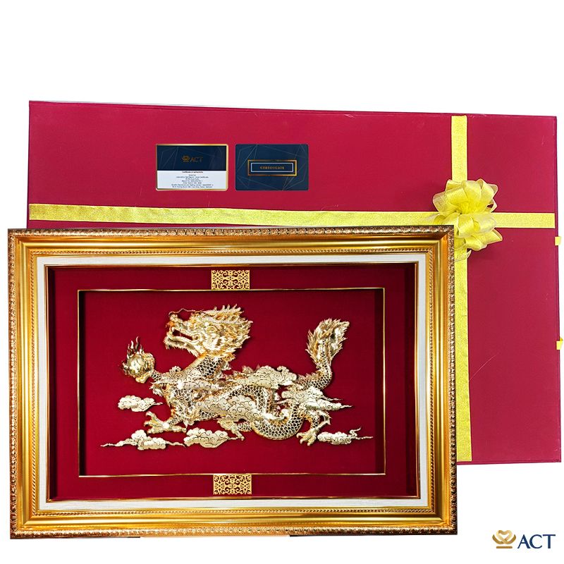 Tranh Rồng Phú Quý dát vàng 24k