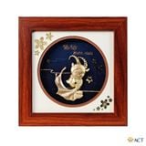 Quà tặng Tranh Cung Ma Kết dát vàng 24k