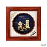 Quà tặng Tranh Cung Song Tử dát vàng 24k