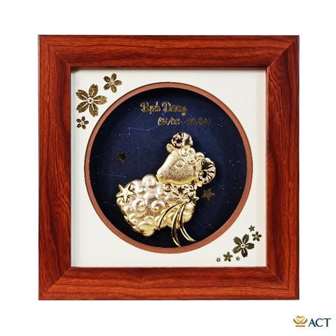 Tranh Cung Bạch Dương dát vàng 24k