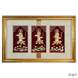Tranh Tây Phương Tam Thánh dát vàng 24k (Mẫu 1)