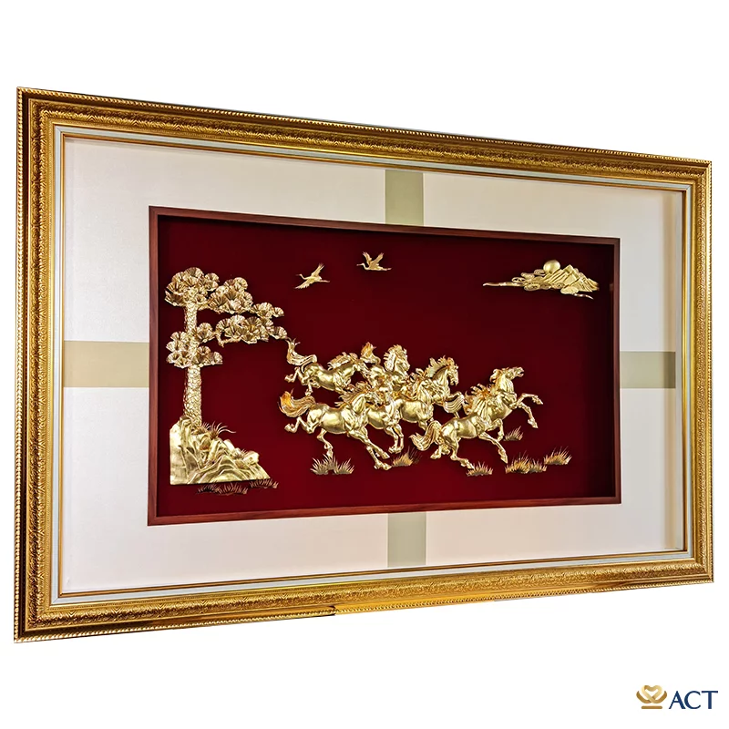 Tranh Bát Mã dát vàng 24k ACT GOLD ISO 9001:2015 (Mẫu 6)