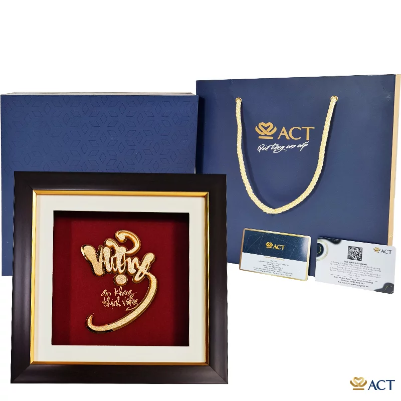 Tranh Chữ Vượng dát vàng 24k