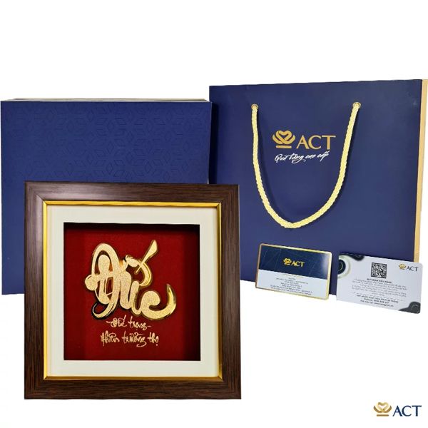 Tranh Chữ Đức dát vàng 24k