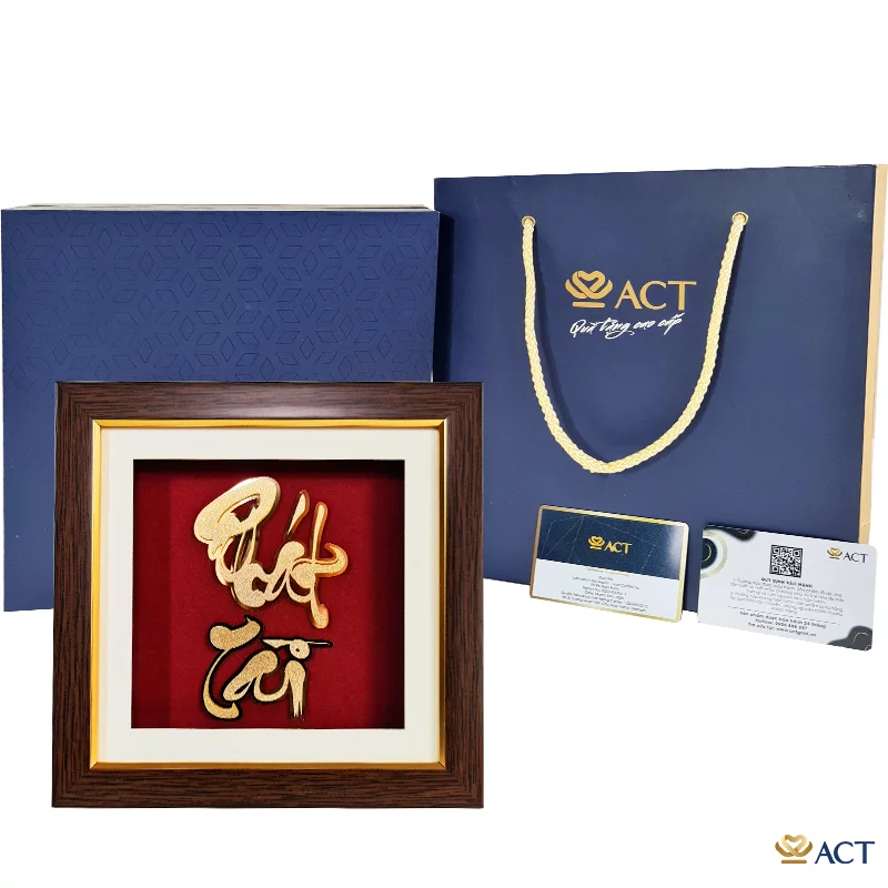 Tranh Chữ Phát Tài dát vàng 24k