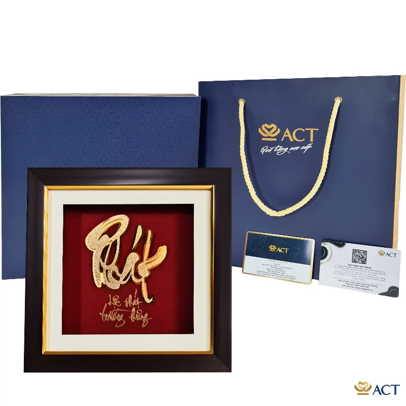 Tranh Chữ Phát dát vàng 24k