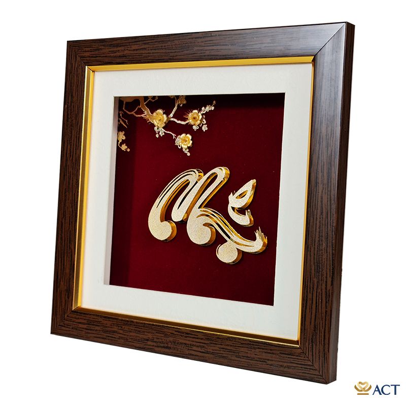 Quà tặng Tranh Chữ Mẹ dát vàng 24k ACT GOLD ISO 9001:2015