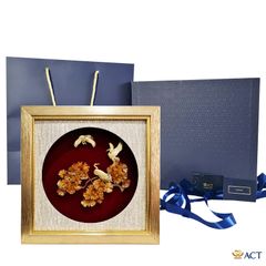 Quà tặng tranh Tùng Hạc Diên Niên dát vàng 24k ACT GOLD ISO 9001:2015
