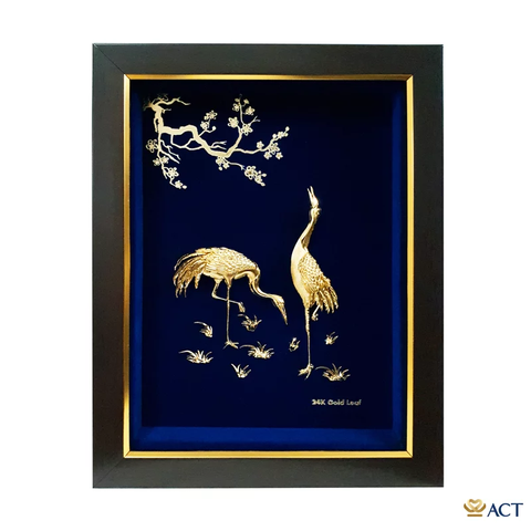 Tranh Đôi Chim Hạc dát vàng 24k (Mẫu3)