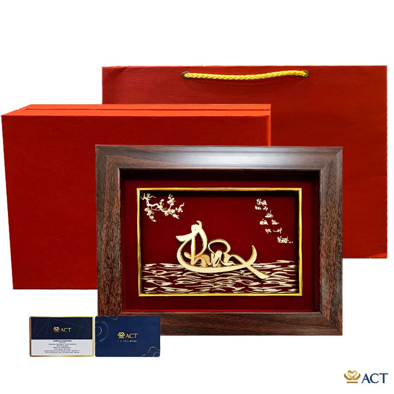 Tranh thư pháp chữ Thuận dát vàng 24k ACT GOLD ISO 9001:2015