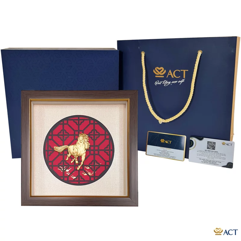 Tranh Ngựa dát vàng 24k ACT GOLD ISO 9001:2015 (Mẫu 1)