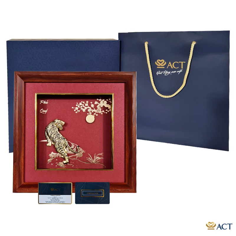Tranh Hổ dát vàng 24k ACT GOLD ISO 9001:2015 (Mẫu 1)