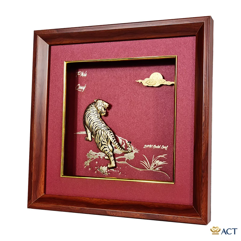 Tranh Hổ dát vàng 24k ACT GOLD ISO 9001:2015 (Mẫu 2)