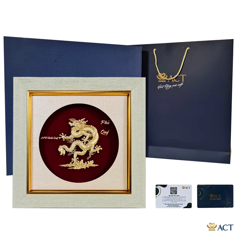 Tranh Rồng Phú Quý dát vàng 24k