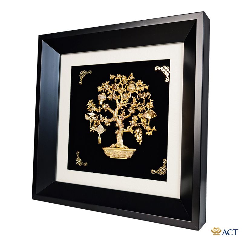 Tranh Cây Bát Bảo dát vàng 24k